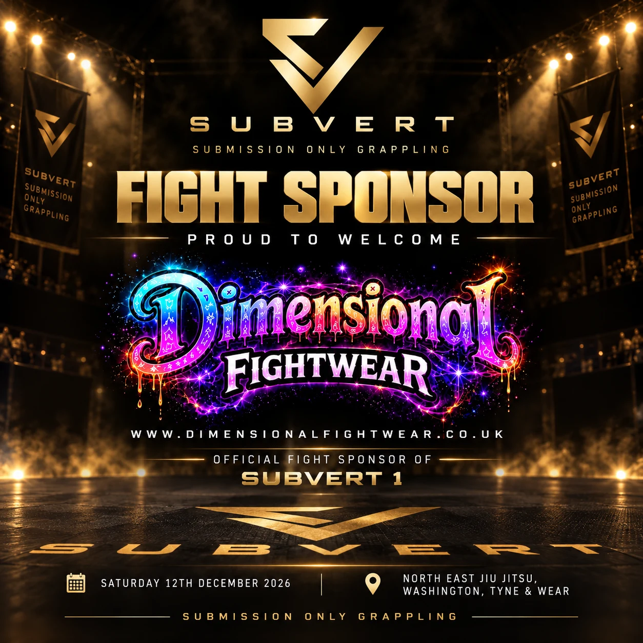 Dimensional Fightwear — official fight sponsor of SUBVERT I